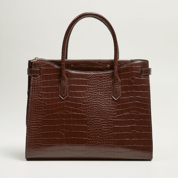 Mango Handbags - MANGO Croc satchel